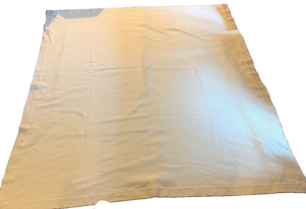 Bagni Volpi Noemi Italy Cotton Matelasse Coverlet Cream 92x80 Full Queen